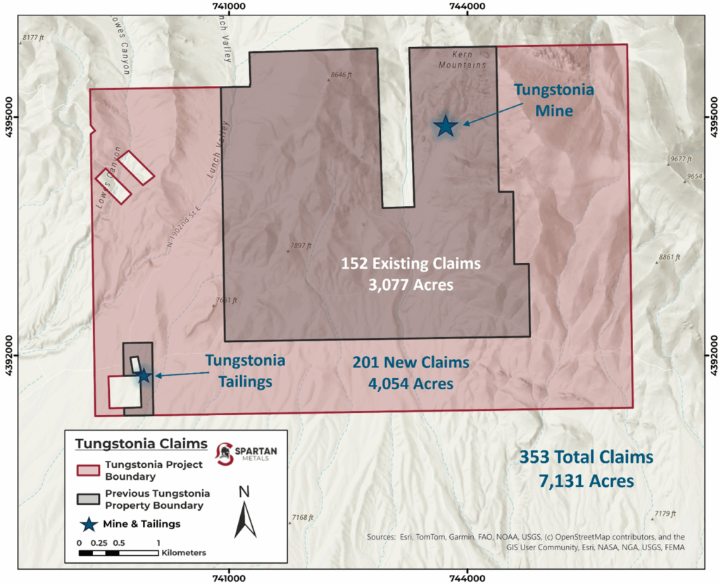 Figure 1 Updated claim outline for Tungstonia claims at the Eagle Project